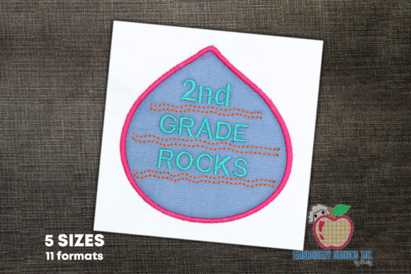 2nd Grade Rocks School Applique: A Craft Fair Hit