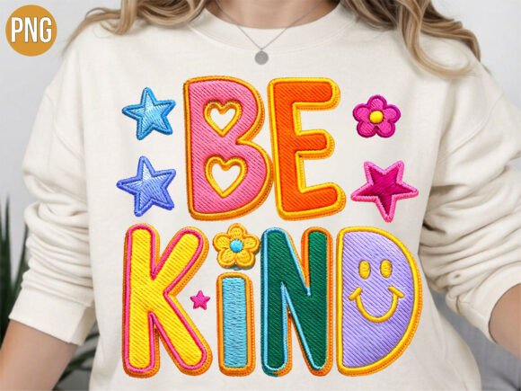 Be Kind Groovy Embroidery Patch PNG Review