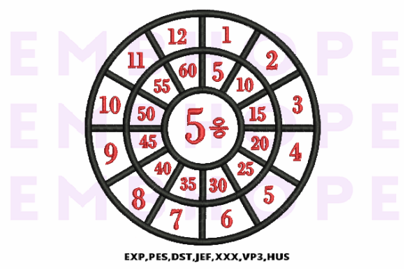 Division Wheel 5: A Fun and Educational Embroidery Design