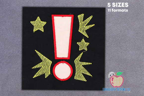 Exclamation Mark Applique: A Bold Embroidery Choice