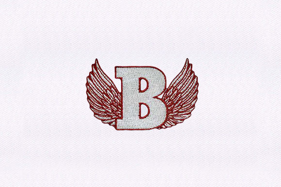 Letter B with Wings: A Stylish Embroidery Design