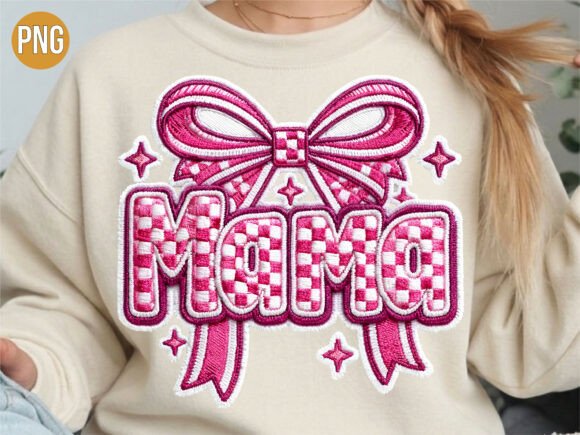 Pink Mama Bow Embroidery Coquette PNG Review