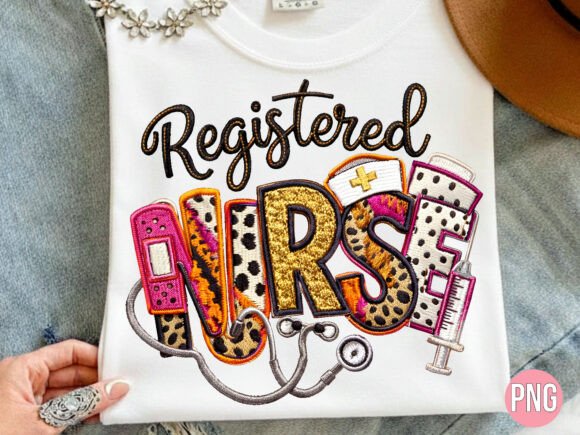 Reviewing Registered Nurse Embroidery Style PNG