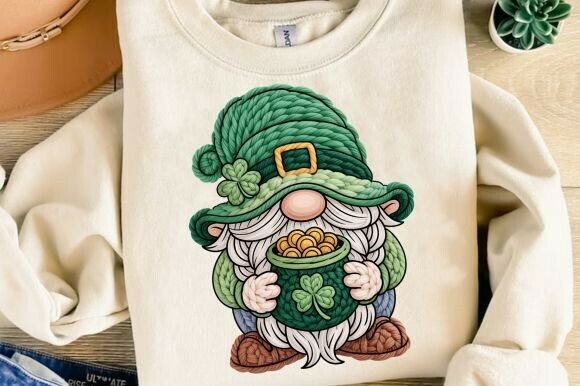 St Patrick Gnome PNG for Embroidery Projects