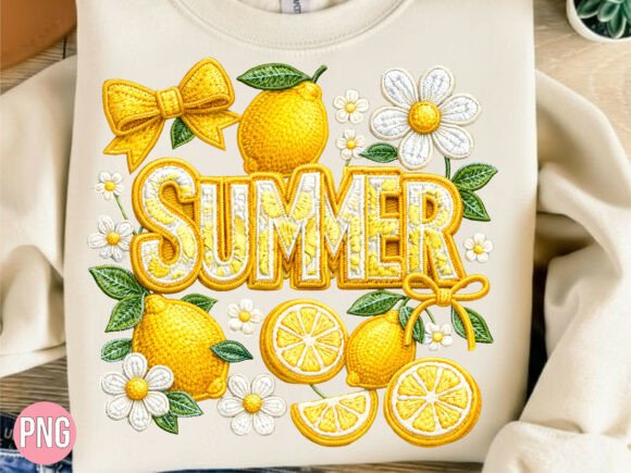 Summer Lemon Fruit Embroidery for Seasonal Appeal