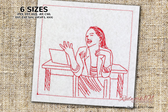 Teacher Teaching in Classroom: A Charming Embroidery Design
